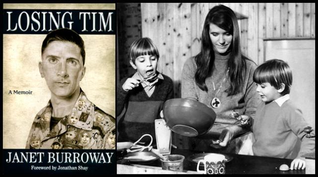 The cover of Losing Tim; and Tim, Janet Burroway and Toby in England circa 1971